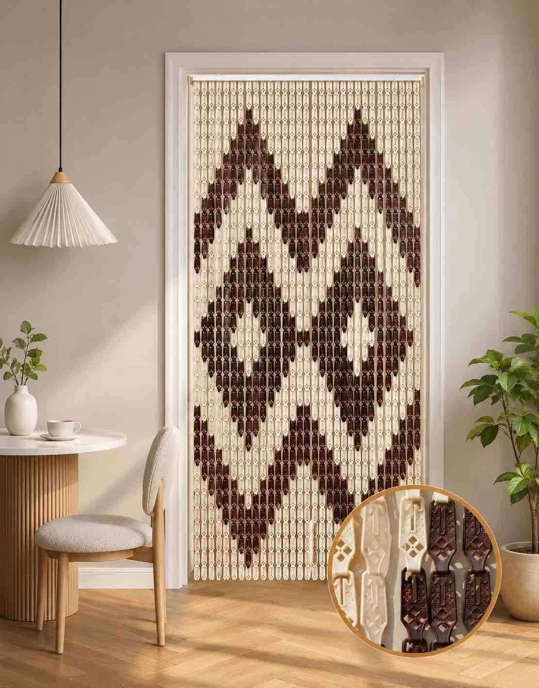 PVC zavjesa za vrata 100x200 cm — perle s geometrijskim uzorkom