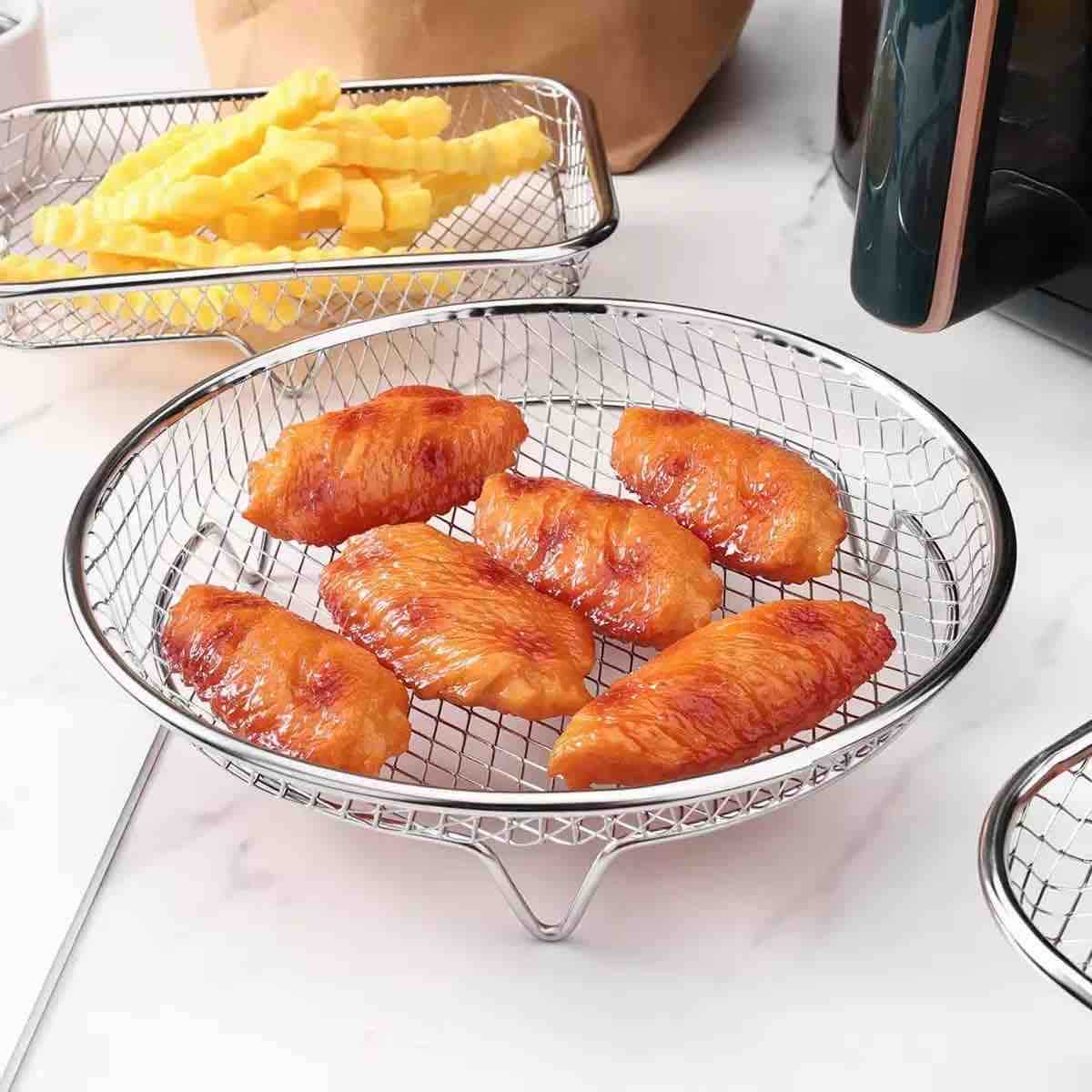 Kružna mrežasta košara / cjediljka za fritezu 25 cm