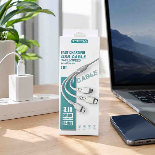 3‑u‑1 USB kabl za brzo punjenje (Lightning + Micro USB + USB‑C)