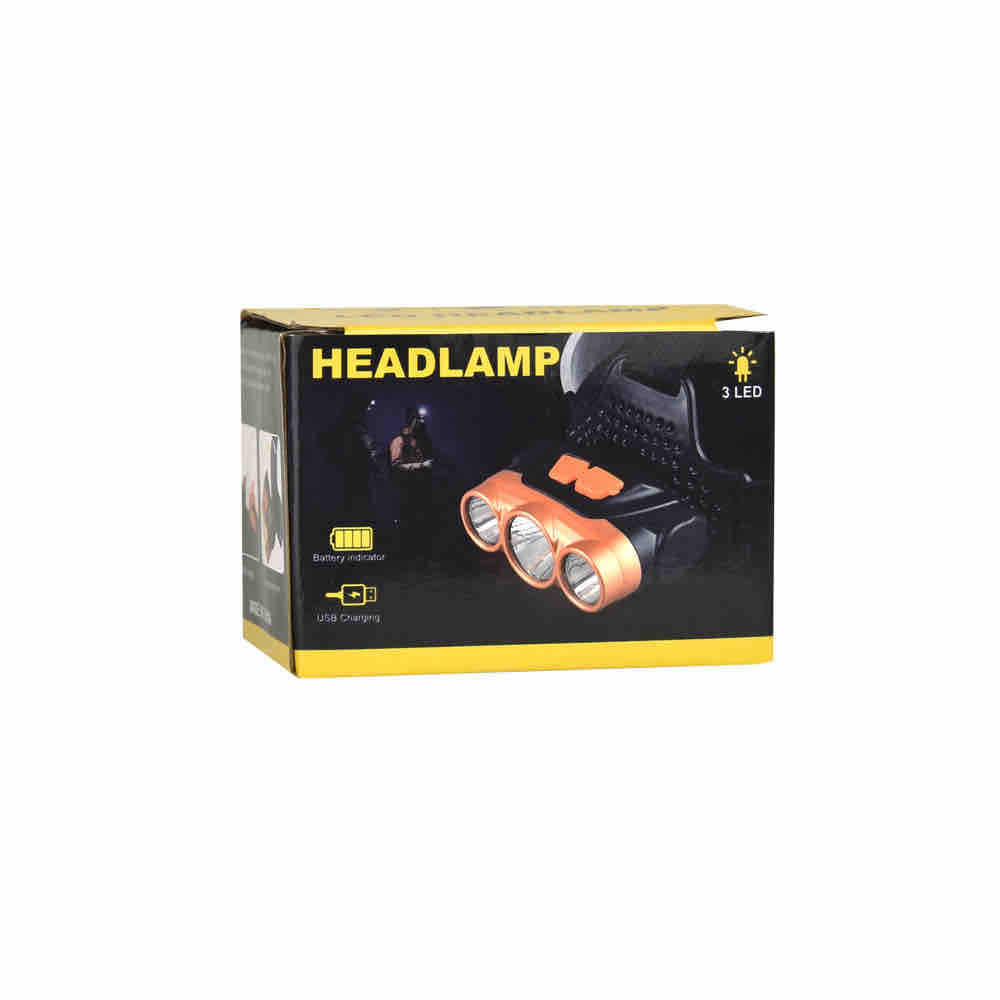 Čelna lampa sa 3 LED i USB punjenjem
