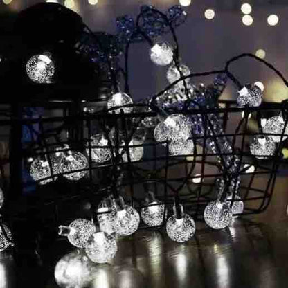 Solarna girlanda 40 LED kuglica, 8 m – bijelo svjetlo