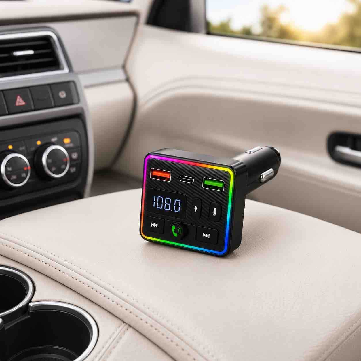 Bluetooth FM transmitter za automobil s dva USB porta i prikazom frekvencije