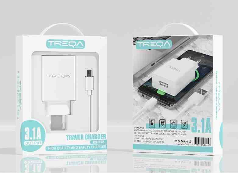 Set zidnog USB punjača i micro‑USB kabla 3.1A (bijeli)