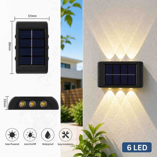 Solarna zidna lampa 6 LED, kompaktna vanjska