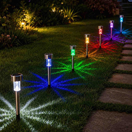 Solarna vrtna saksijska/putna lampa sa šiljkom - višebojna