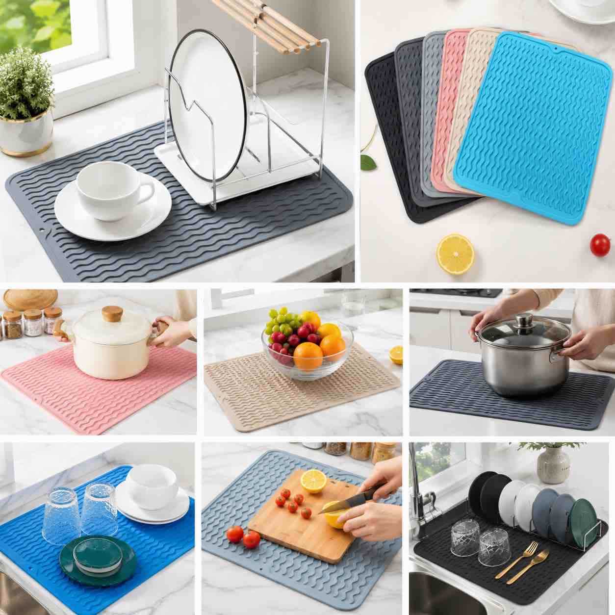 Silikonski kuhinjski podmetač / driedraining mat 30/40 cm