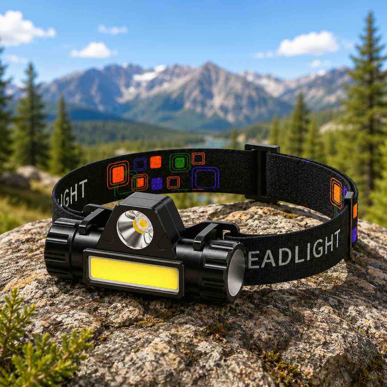 LED USB čelna lampa sa dvostrukim izvorom (COB + Q5)