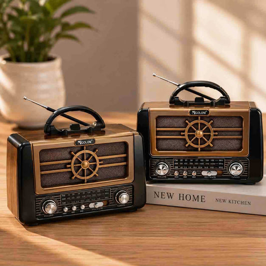 Retro prijenosni radio s Bluetoothom i držačem za mobilni