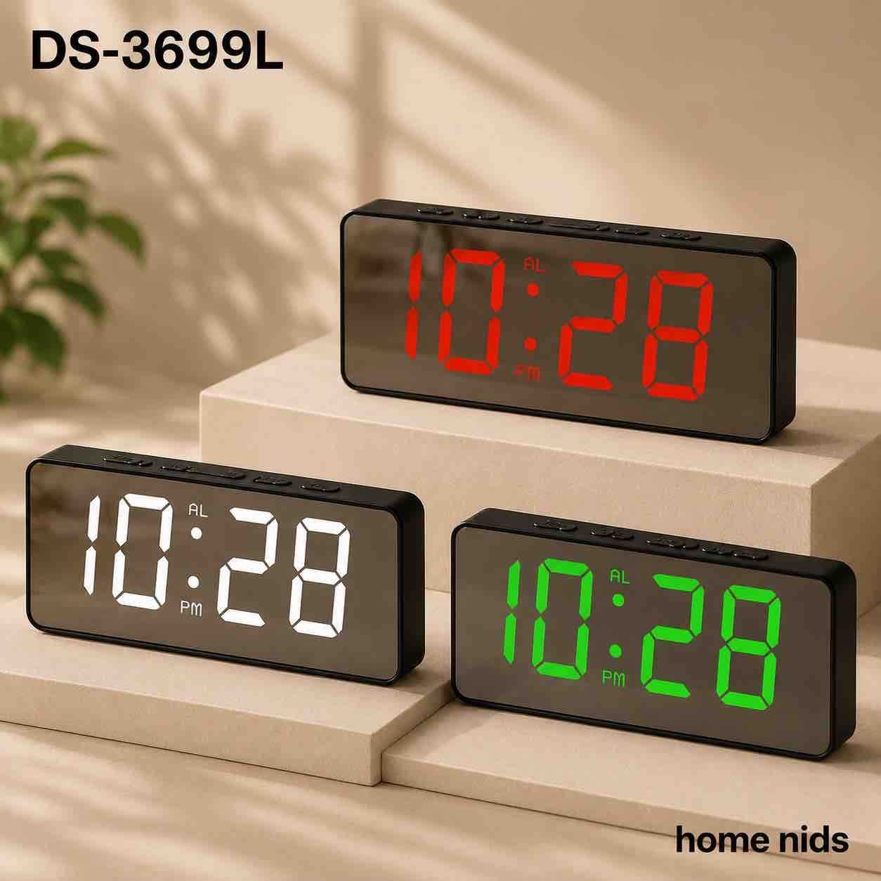 LED digitalni stoni alarm sat sa ogledalnim displejem