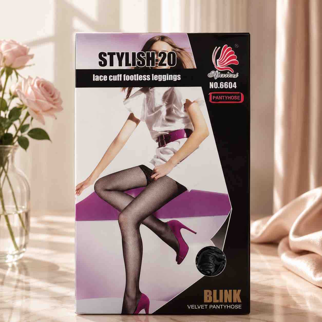 Ženske fishnet čarape/footless hulahopke, 6 pari u paketu