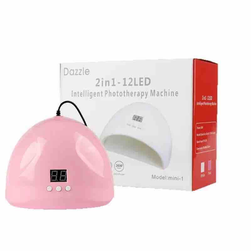 UV/LED lampa za nokte 12 LED, digitalni tajmer (roze)