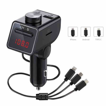 Auto FM transmitter i MP3 player sa USB punjačem i 3‑u‑1 kablom