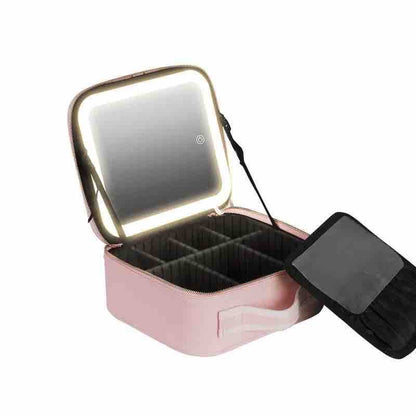 Kompaktna kozmetička kutija s LED mirrorom (26x23x11 cm)