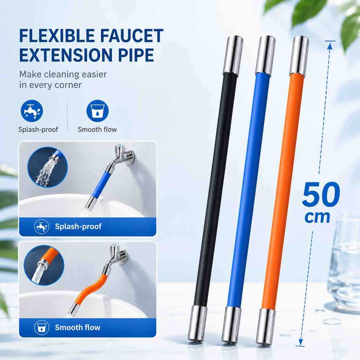 Fleksibilno crijevo za slavinu 50 cm — produžetak i usmjerivač