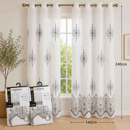 Tila zavjesa sa vezom 140x240 cm – komplet 2 kom