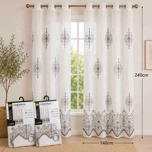 Tila zavjesa sa vezom 140x240 cm – komplet 2 kom