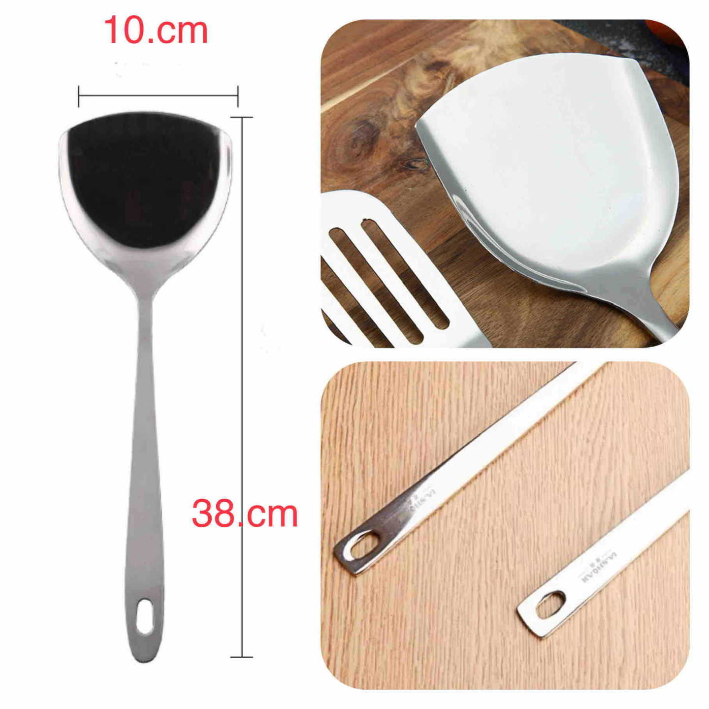 Kutlača/čašica od nehrđajućeg čelika 38 cm — velika kuhinjska lopatica