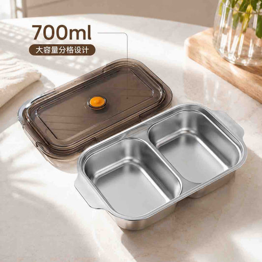 Dvojna posuda za hranu 700 ml s metalnim umetcima i poklopcem