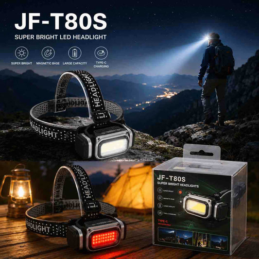 Punjiva LED lampa za glavu sa prednjim COB i zadnjim crvenim svjetlom