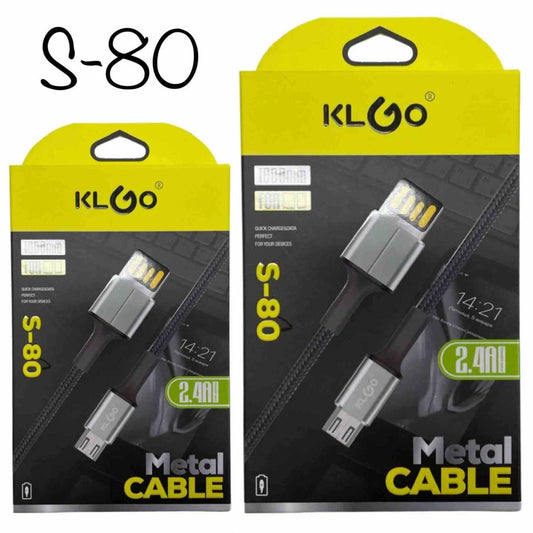 Micro USB punjački kabl S-80, pleten, 2.4A