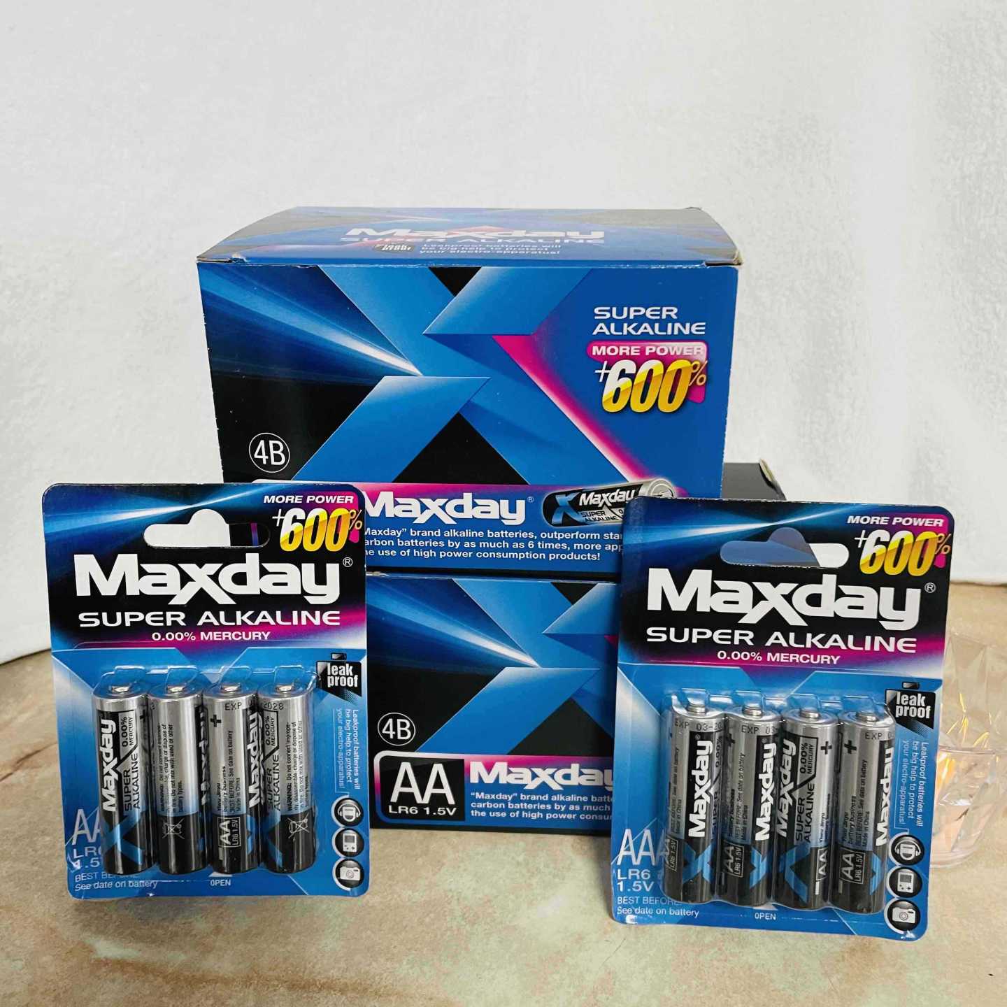 Maxday AA 1.5V alkalne baterije — paket 48 kom