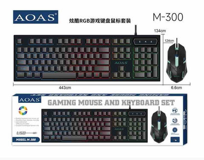 Žični gaming set: tastatura i miš AOAS M-300