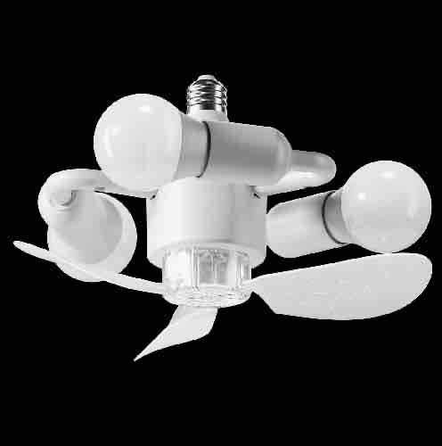 Stropna lampa sa ventilatorom i 3 svjetlosne glave, bijela