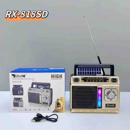 Prenosni radio sa solarnim panelom i LED svjetlom