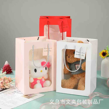 Ukrasna poklon kesa s prozorom 18x13x25 cm (paket 12/1)