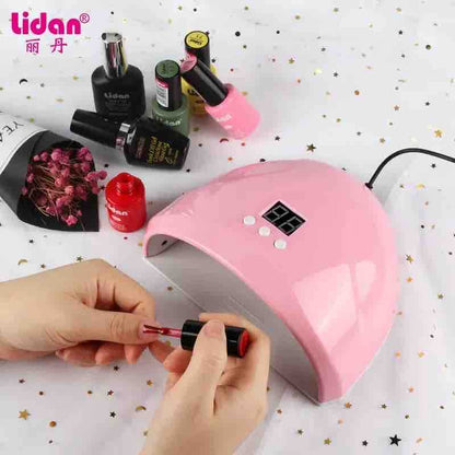 UV/LED lampa za nokte 12 LED, digitalni tajmer (roze)