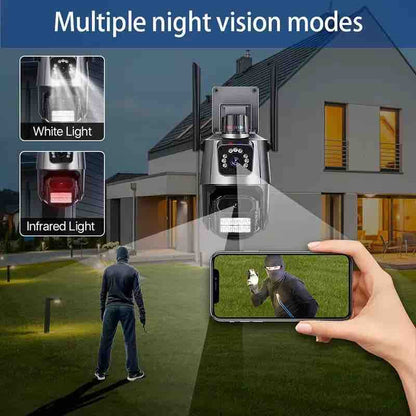 Wi‑Fi PTZ sigurnosna kamera sa dvije leće i noćnim osvjetljenjem (pan 355° / tilt 90°)