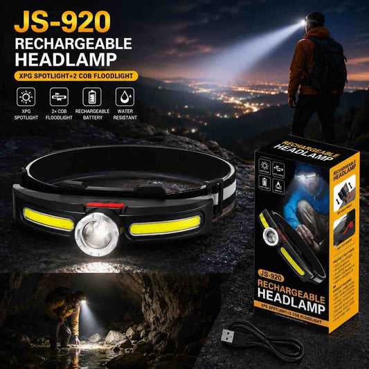 Punjiva LED lampa za glavu (XPG spot + 2x COB floodlight)