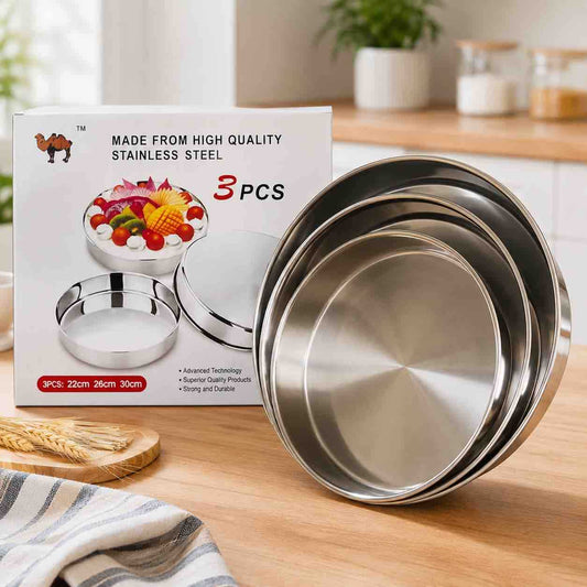 Set 3 okrugla kalupa za pečenje (22/26/30 cm) od nehrđajućeg čelika