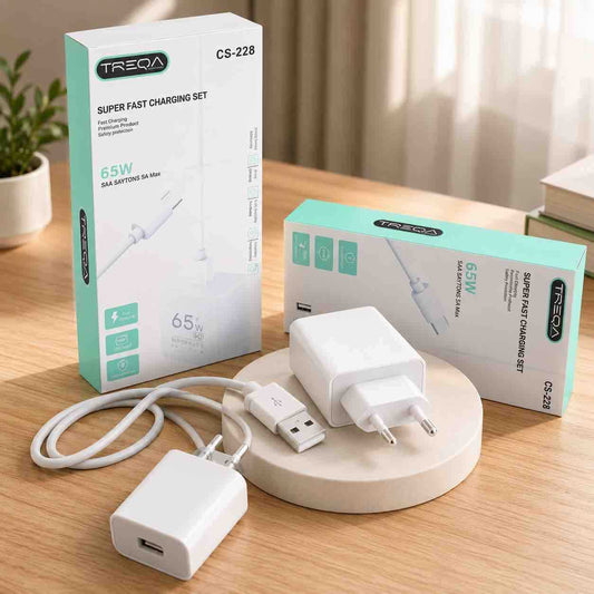 65W brzi punjač set sa USB kablom, bijeli