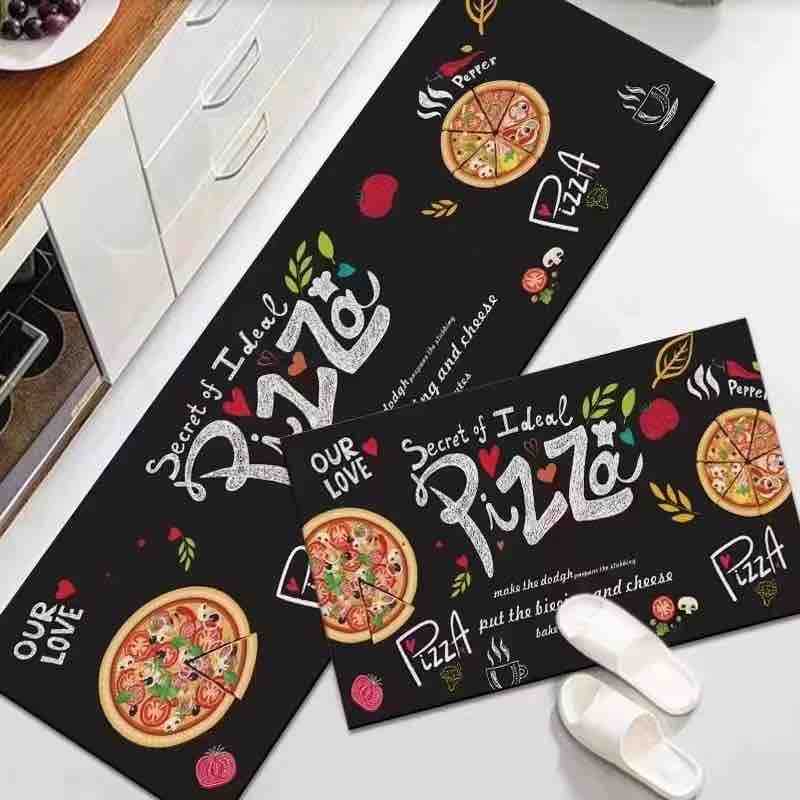 Set kuhinjskih prostirki 2/1 s pizza motivom (40x60cm + 40x120cm)