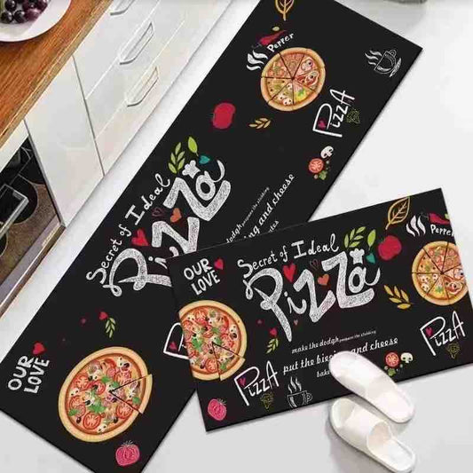 Set kuhinjskih prostirki 2/1 s pizza motivom (40x60cm + 40x120cm)